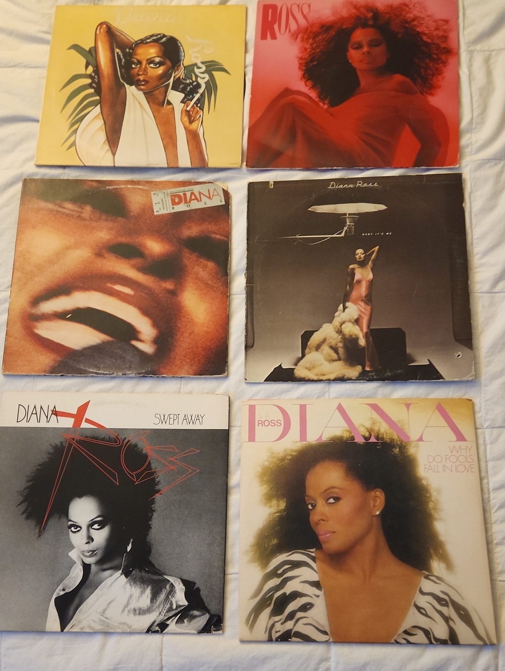 Diana Ross 6Vintage Vinyl Record Collection - Album Covers Set With 2LP Live